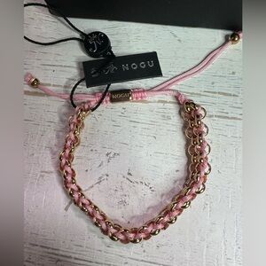 NOGU by Joseph Nogucci Rhino Links Kismet Pink & Gold Adjustable Bracelet D13